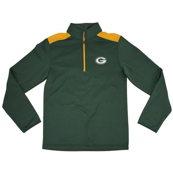 Green Bay Packers Men's 1/4 Zip Pullover Small Green NFL Team Apparel EUC - Picture 1 of 7